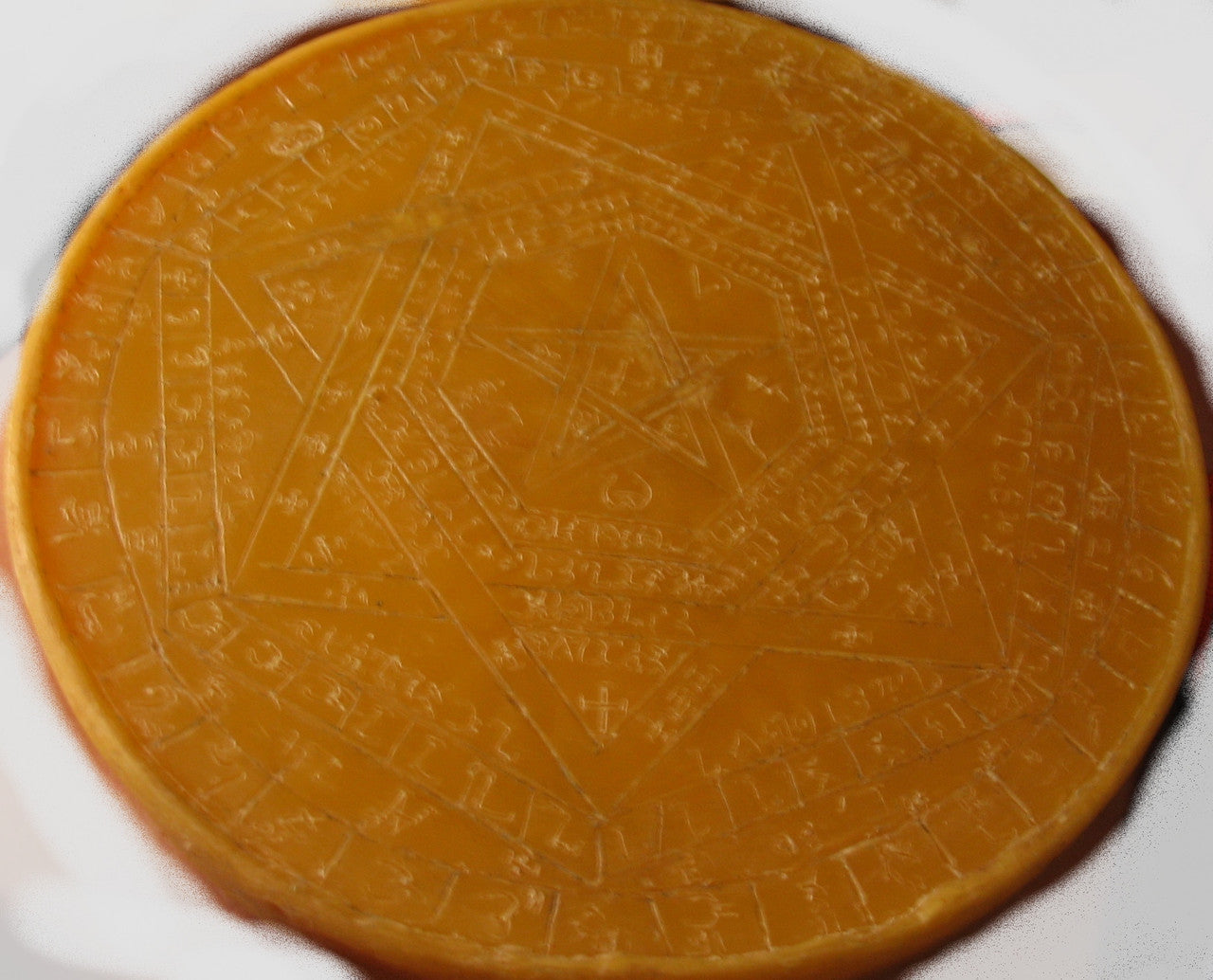Enochian Sigil Dei Aemeth engraved in beeswax