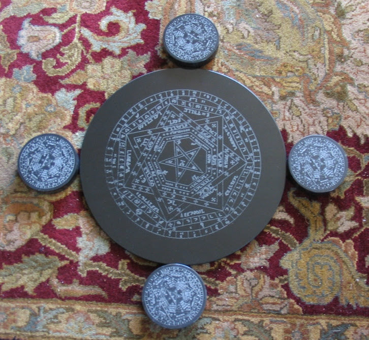 Enochian sigil Dei Aemeth engraved in marble