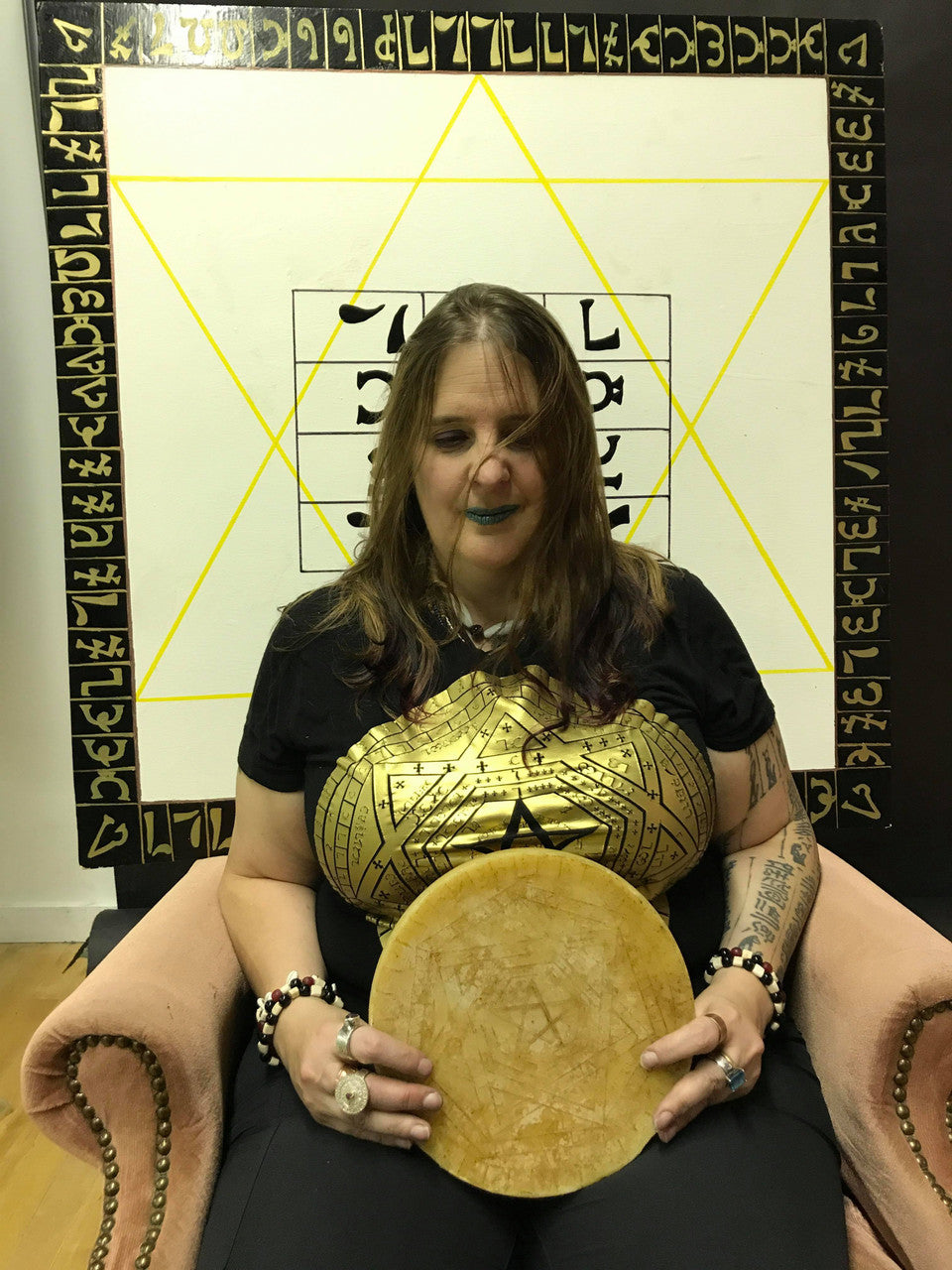 Enochian Sigil Dei Aemeth engraved in beeswax