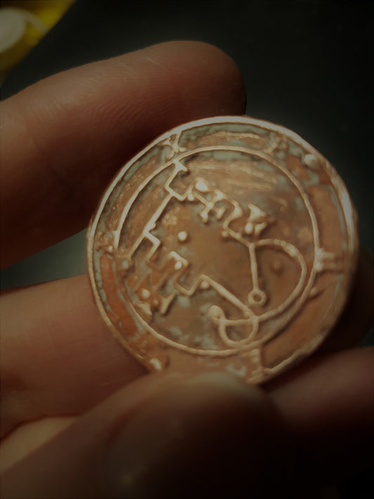 Phenex cast Daemon Demon seal pendant 2 inches