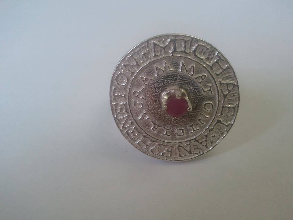 Amy Goetia cast seal ring with a gemstone