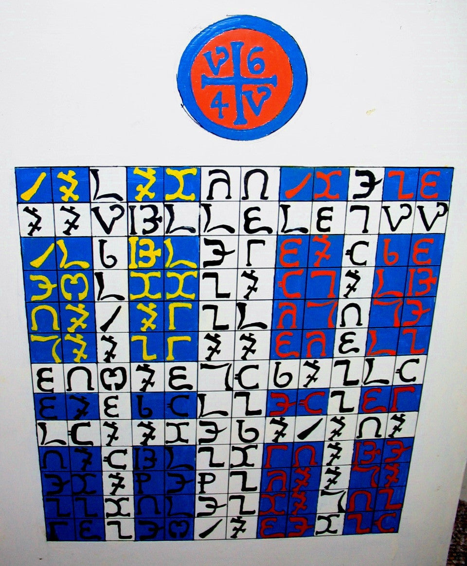 Enochian tablets set of four hand painted on wood