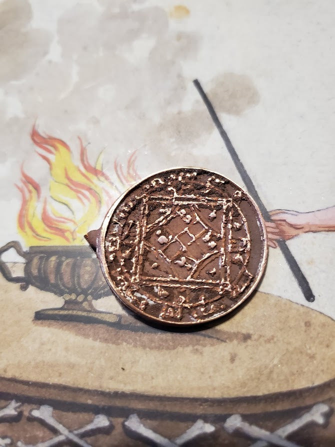 3rd Greater Key of  Solomon GKOS Greater Key of  Solomon pendant for   Venus lost wax cast in Copper