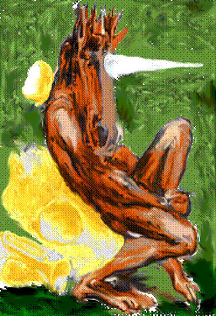 Entity painting Daemon or Enochian Occult Magick 24x36