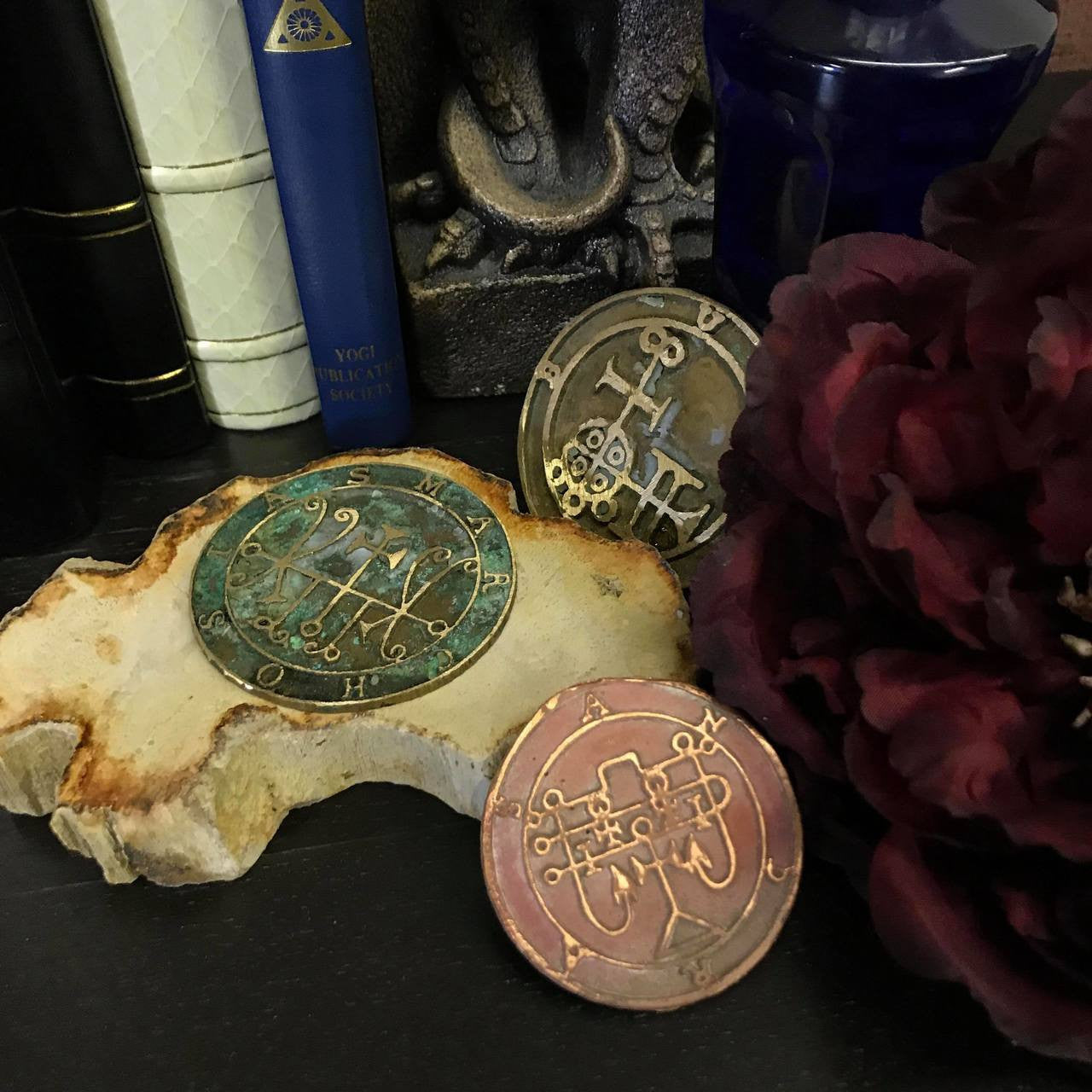 14K gold Goetia Lost wax cast Daemon Demon seal pendant 2 inches Grimoire