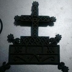 Cast Baron Samedhi cross veve pendant, in black steel.
