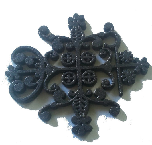 Cast Legba Lehgba Leghba veve pendant, in Steel. Vodou