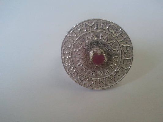 Amy Goetia cast seal ring with a gemstone